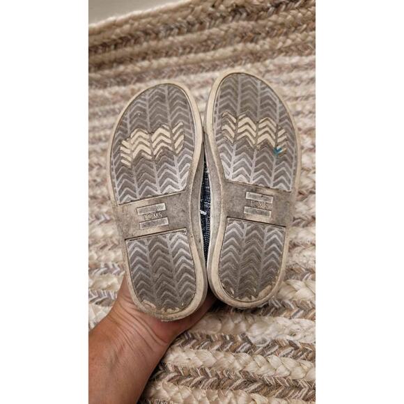 TOMS Blue White Stripe Canvas Slip On Shoes Toddler Casual Size 10 - Picture 6 of 8